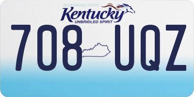 KY license plate 708UQZ