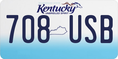 KY license plate 708USB
