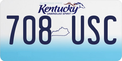 KY license plate 708USC