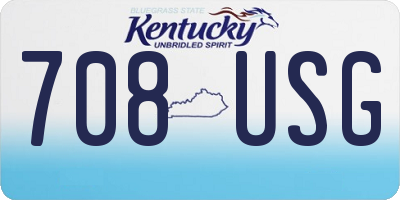 KY license plate 708USG