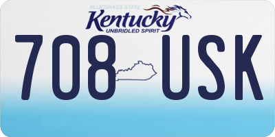 KY license plate 708USK