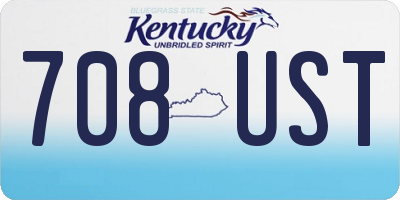 KY license plate 708UST