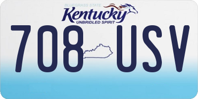 KY license plate 708USV