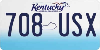 KY license plate 708USX