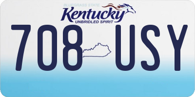 KY license plate 708USY