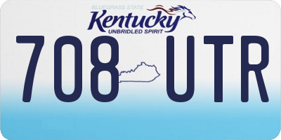 KY license plate 708UTR