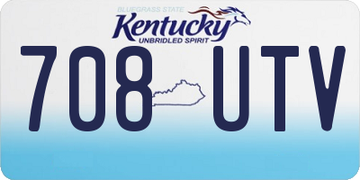 KY license plate 708UTV