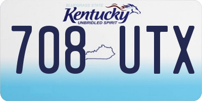 KY license plate 708UTX