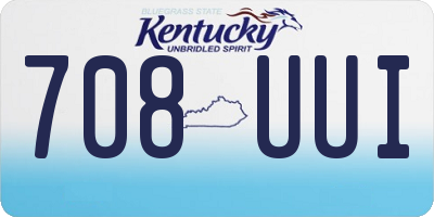 KY license plate 708UUI