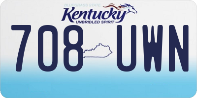 KY license plate 708UWN