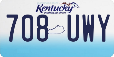 KY license plate 708UWY