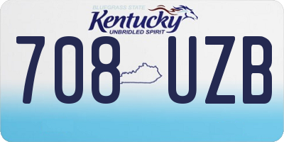 KY license plate 708UZB