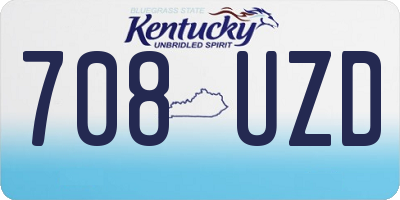 KY license plate 708UZD