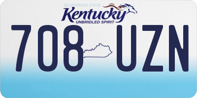KY license plate 708UZN