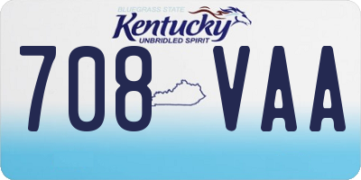 KY license plate 708VAA