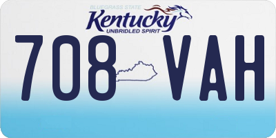 KY license plate 708VAH