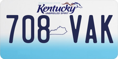 KY license plate 708VAK