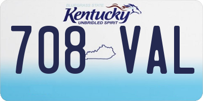 KY license plate 708VAL