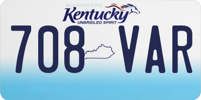KY license plate 708VAR