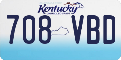 KY license plate 708VBD