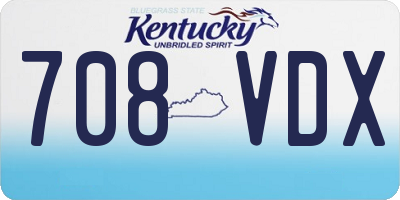 KY license plate 708VDX