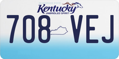 KY license plate 708VEJ
