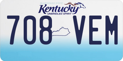 KY license plate 708VEM
