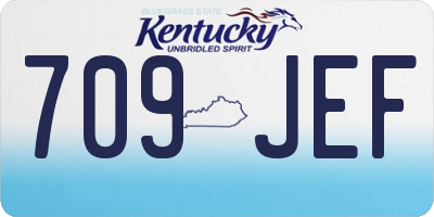 KY license plate 709JEF