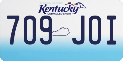 KY license plate 709JOI