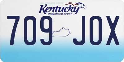 KY license plate 709JOX