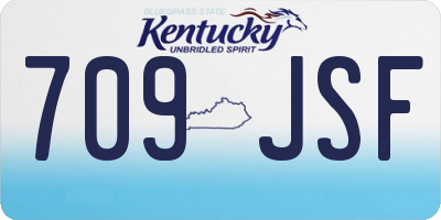 KY license plate 709JSF
