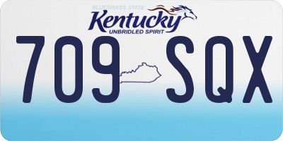 KY license plate 709SQX
