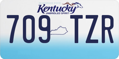 KY license plate 709TZR