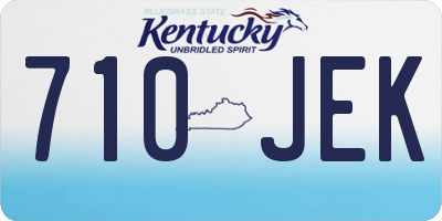 KY license plate 710JEK