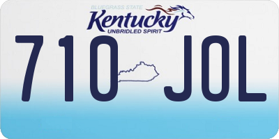 KY license plate 710JOL