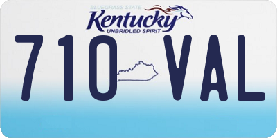 KY license plate 710VAL