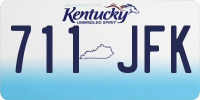 KY license plate 711JFK
