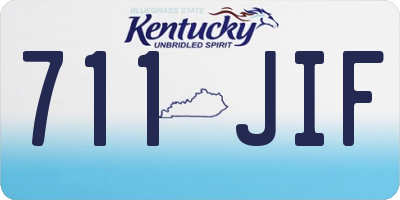 KY license plate 711JIF