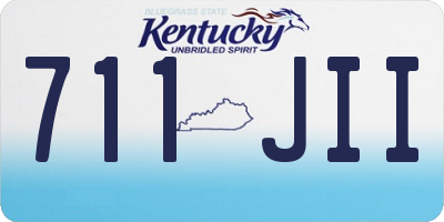 KY license plate 711JII