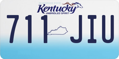 KY license plate 711JIU