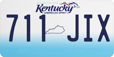 KY license plate 711JIX