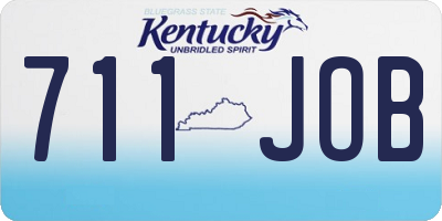 KY license plate 711JOB