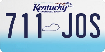 KY license plate 711JOS