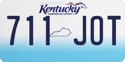 KY license plate 711JOT