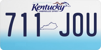 KY license plate 711JOU