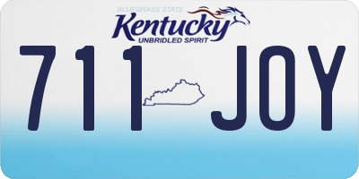 KY license plate 711JOY