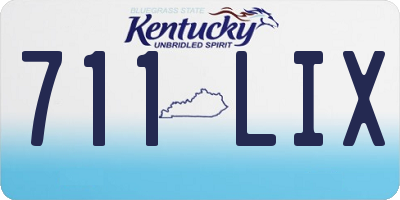 KY license plate 711LIX