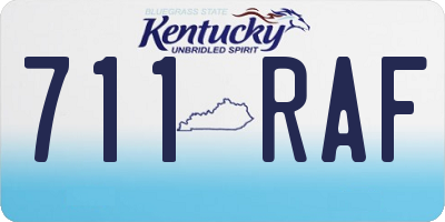 KY license plate 711RAF
