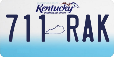KY license plate 711RAK