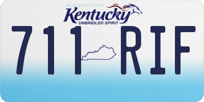 KY license plate 711RIF